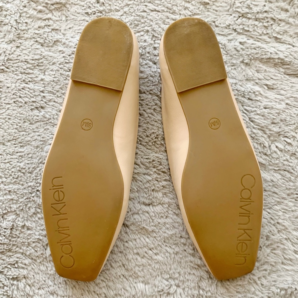 Calvin Klein| Nude Leather Ballerina Flats - Picture 11 of 11
